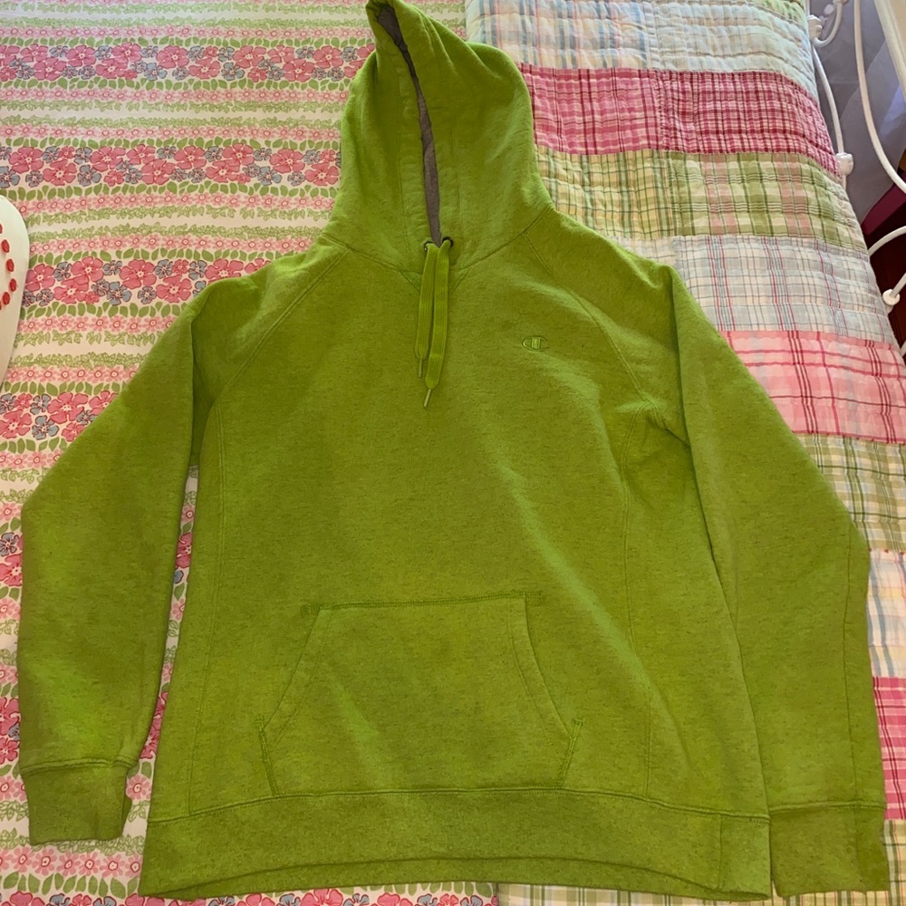 Green champion hoodie